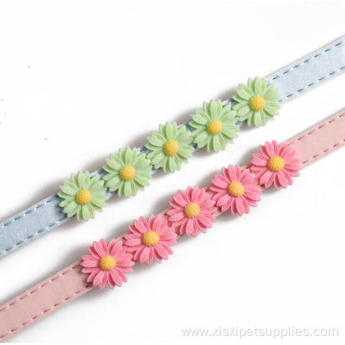 Eco Friendly Solid Luxury Pet Dog Flower Collar